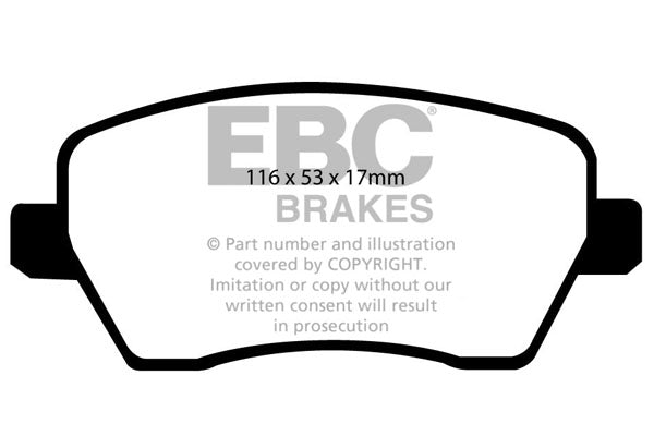 EBC Front YellowStuff Brake Pads - Suzuki Swift / Opel Agila (DP41903R) — view 2