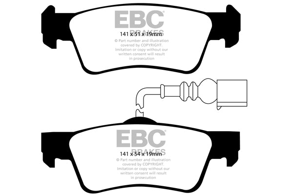 EBC Rear YellowStuff Brake Pads - Volkswagen Caravelle / Volkswagen Commercial Transporter (KOMBI)|camper (DP41907R) — view 2
