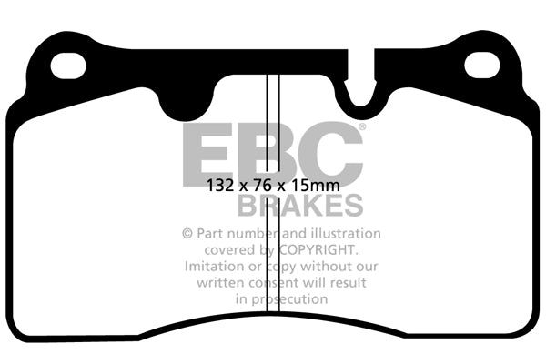 EBC Front YellowStuff Brake Pads - Volkswagen Touareg (1st Gen) / Volkswagen Touareg (2nd Gen) (DP41908R) — view 2