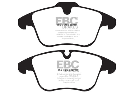 EBC Front Ultimax Brake Pads - Jaguar XF (X250) / Jaguar XF Sportbrake (X250) (DP1911) — view 2