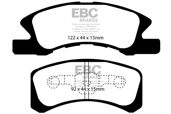 EBC Front Ultimax Brake Pads - Mitsubishi Mirage / Mitsubishi Space Star (DP1915) — view 2