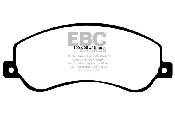 EBC Front YellowStuff Brake Pads - Volkswagen Commercial Amarok (DP41917R) — view 2