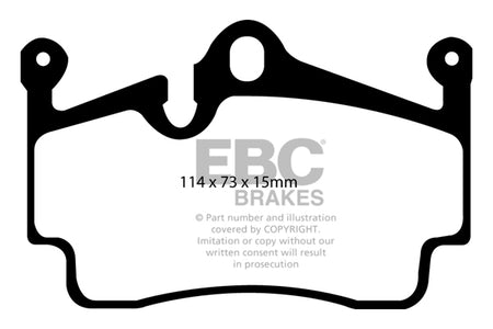 EBC Rear YellowStuff Brake Pads - Porsche Cayman (718) / Porsche Boxster (718) (DP41920R) — view 2