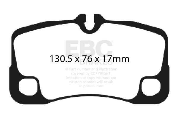 EBC Rear RedStuff Brake Pads - Porsche 911 (997) (DP31930C) — view 2