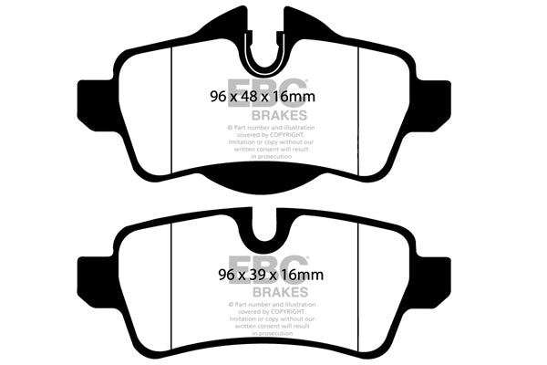 EBC Rear BlueStuff Brake Pads - Mini Hatch (2nd Gen) (R56) / Mini (R57) (DP51931NDX) — view 2