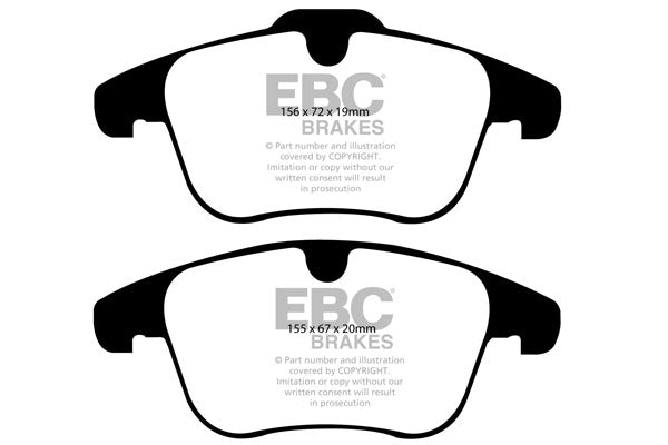 EBC Front YellowStuff Brake Pads - Ford Mondeo / Volvo S80 (DP41932R) — view 2