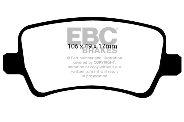EBC Rear YellowStuff Brake Pads - Volvo V70 / Volvo S80 (DP41934R) — view 2