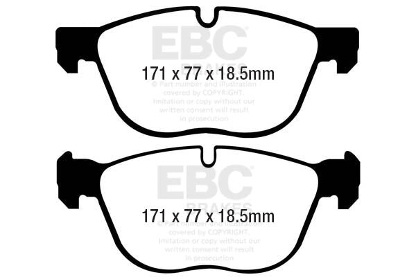 EBC Front YellowStuff Brake Pads - BMW X6 (E71) / BMW X5 (E70) (DP41938R) — view 2
