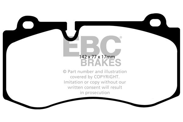 EBC Front YellowStuff Brake Pads - Mercedes-Benz S-Class (W221) / Mercedes-Benz SLC-Class (R230) (DP41943R) — view 2