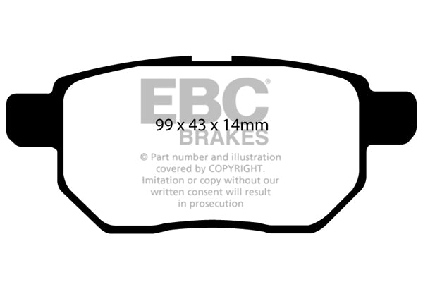 EBC Rear GreenStuff Brake Pads - Toyota Auris / Lexus CT200H (DP21947) — view 2