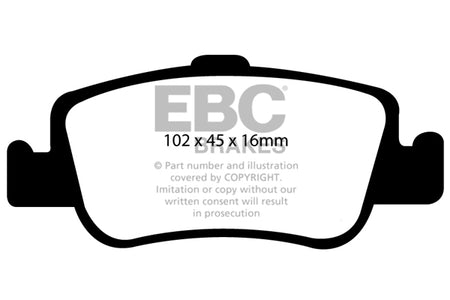 EBC Rear GreenStuff Brake Pads - Toyota Auris / Toyota Corolla (DP21949) — view 2