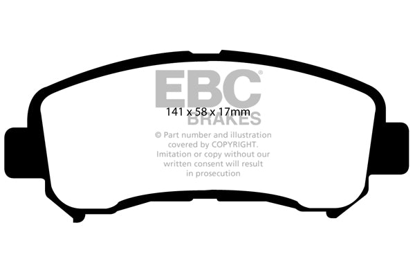 EBC Front Ultimax Brake Pads - Nissan Qashqai (J10) / Nissan Xtrail (DP1954) — view 2