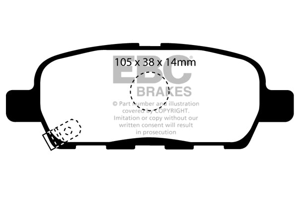 EBC Rear Ultimax Brake Pads - Nissan Juke (1st Gen) / Nissan Skyline (V36) (DP1955) — view 2