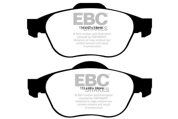 EBC Front GreenStuff Brake Pads - Renault Megane / Renault Megane Hatch (DP21958) — view 2