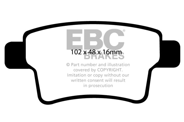 EBC Rear Ultimax Brake Pads - Citroen C4 Picasso / Citroen Grand C4 Picasso (DP1961) — view 2