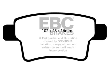 EBC Rear Ultimax Brake Pads - Citroen C4 Picasso / Citroen Grand C4 Picasso (DP1961) — view 2