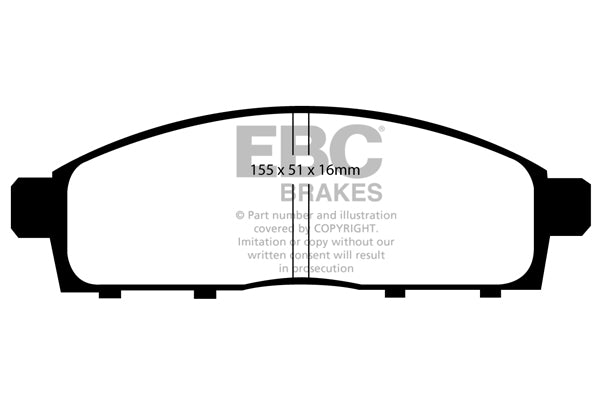 EBC Front YellowStuff Brake Pads - Mitsubishi Commercial L 200 / Fiat Commercial Fullback (DP41963R) — view 2