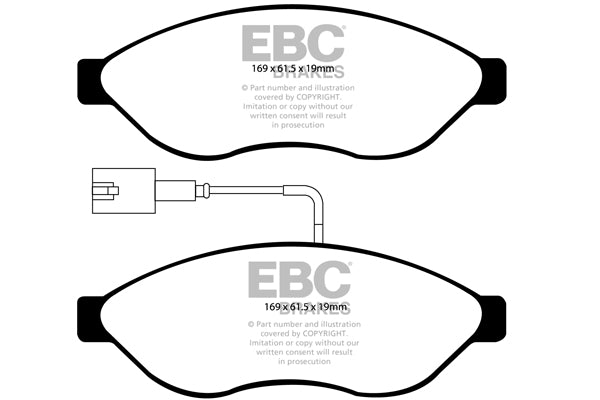 EBC Front Ultimax Brake Pads - Fiat Commercial Ducato / Citroen Commercial Jumper (Q14) (DP1968) — view 2