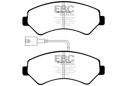 EBC Front Ultimax Brake Pads - Fiat Commercial Ducato / Citroen Commercial Jumper (Q14) (DP1969) — view 2