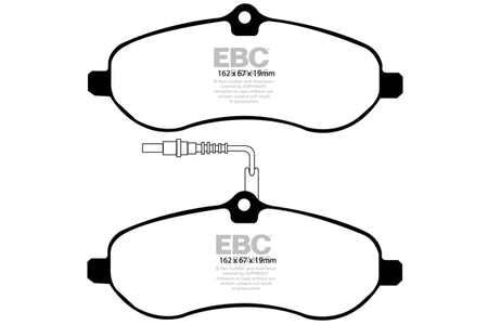 EBC Front Ultimax Brake Pads - Citroen Commercial Dispatch / Citroen Commercial Jumpy (DP1970) — view 2