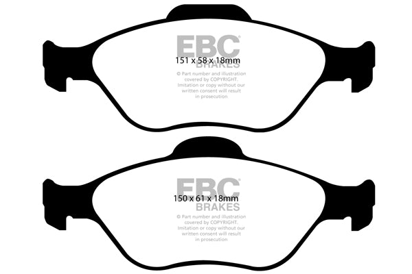 EBC Front Ultimax Brake Pads - Toyota Yaris (XP130) / Toyota Yaris (XP90) (DP1972) — view 2