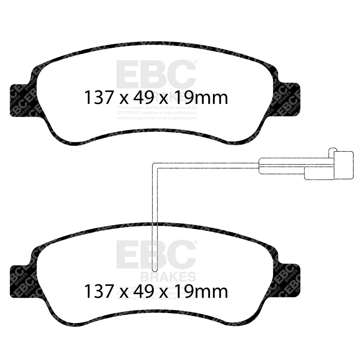 EBC Rear Ultimax Brake Pads - Fiat Commercial Ducato / Citroen Commercial Jumper (DP1974/2) — view 2