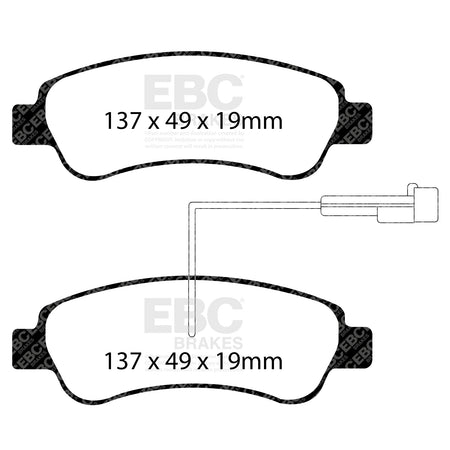 EBC Rear Ultimax Brake Pads - Fiat Commercial Ducato / Citroen Commercial Jumper (DP1974/2) — view 2
