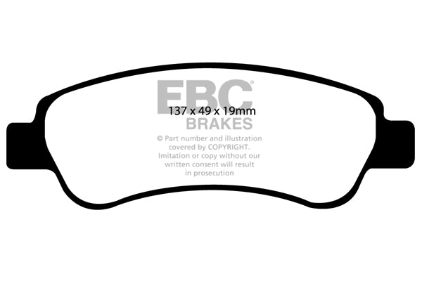 EBC Rear Ultimax Brake Pads - Fiat Commercial Ducato / Peugeot Commercial Boxer (DP1974) — view 2
