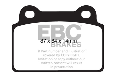 EBC Rear RedStuff Brake Pads - Mitsubishi Lancer Evo 10 (DP31985C) — view 2
