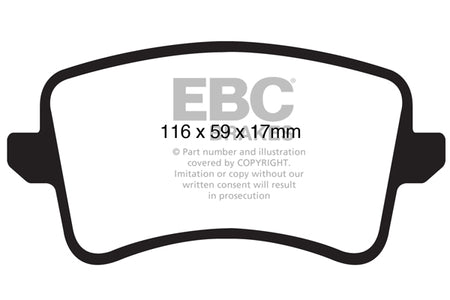EBC Rear Ultimax Brake Pads - Audi A5 / Audi A5 quattro (DP1988) — view 2