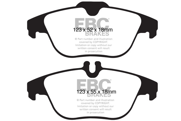 EBC Rear RedStuff Brake Pads - Mercedes-Benz C-Class (S204) / Mercedes-Benz C-Class (W204) (DP31990C) — view 2