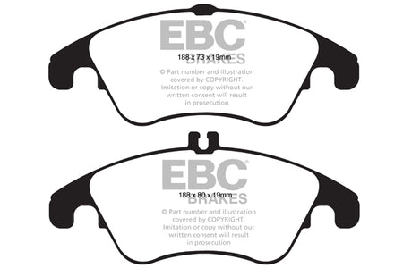 EBC Front YellowStuff Brake Pads - Mercedes-Benz E-Class (S212) / Mercedes-Benz E-Class (W212) (DP41991R) — view 2