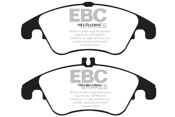 EBC Front RedStuff Brake Pads - Mercedes-Benz E-Class (S212) / Mercedes-Benz E-Class (W212) (DP31991C) — view 2
