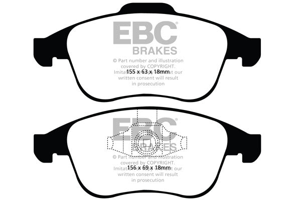 EBC Front Ultimax Brake Pads - Renault Laguna 3 / Renault Latitude (DP1992) — view 2