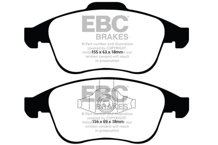 EBC Front Ultimax Brake Pads - Renault Laguna 3 / Renault Latitude (DP1992) — view 2
