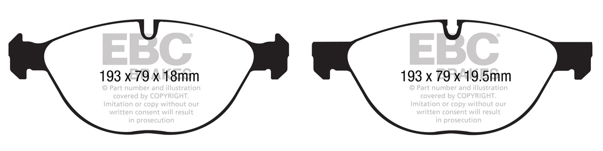 EBC Front YellowStuff Brake Pads - BMW X6 (E71) / BMW X5 (E70) (DP41994R) — view 2