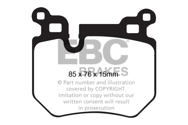 EBC Rear YellowStuff Brake Pads - BMW 1 Series (E82) / BMW 1 Series (E88) (DP41996R) — view 2