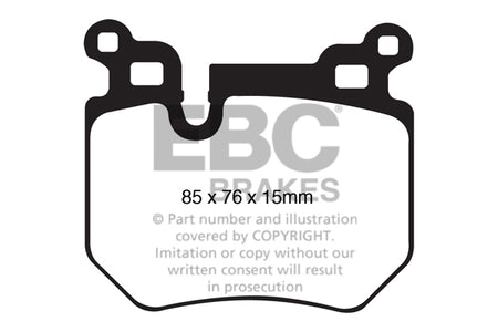 EBC Rear YellowStuff Brake Pads - BMW 1 Series (E82) / BMW 1 Series (E88) (DP41996R) — view 2