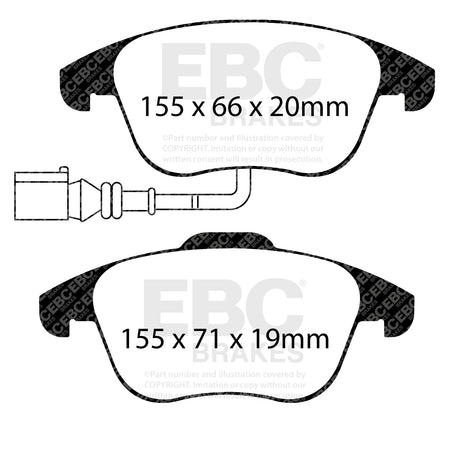 EBC Front GreenStuff Brake Pads - Volkswagen Tiguan / Seat Alhambra (7N) (DP21997) — view 2