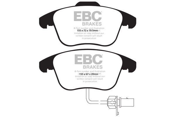 EBC Front YellowStuff Brake Pads - Audi A5 / Audi A5 quattro (DP41998R) — view 2