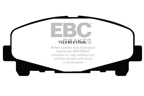 EBC Front YellowStuff Brake Pads - Honda Accord (DP41999R) — view 2