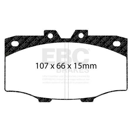 EBC Front YellowStuff Brake Pads - Toyota Landcruiser / Toyota Commercial Hilux (DP4380R) — view 2