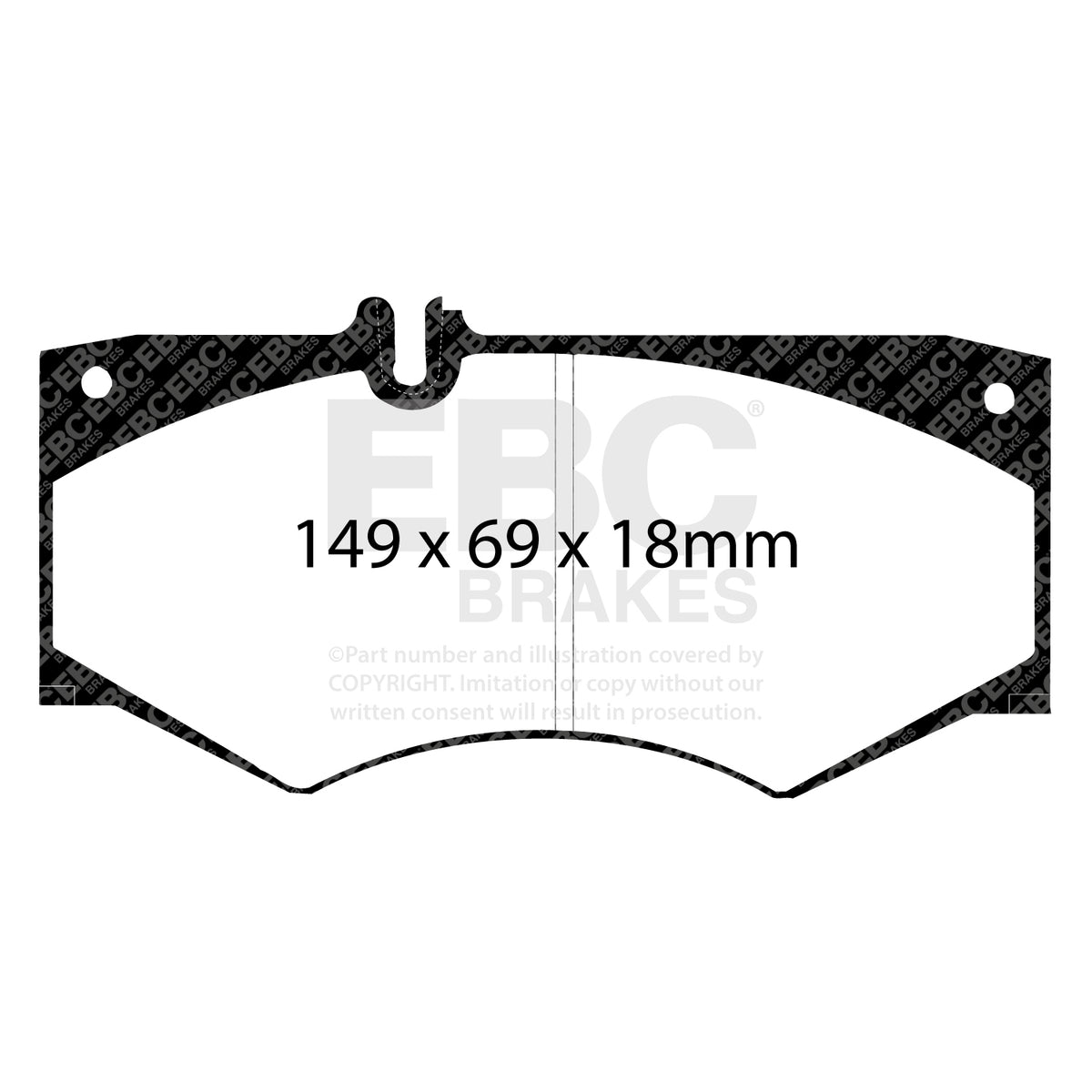 EBC Front YellowStuff Brake Pads - Mercedes-Benz Gwagon (W463) / Mercedes-Benz Gwagon (W460) (DP4413R) — view 2