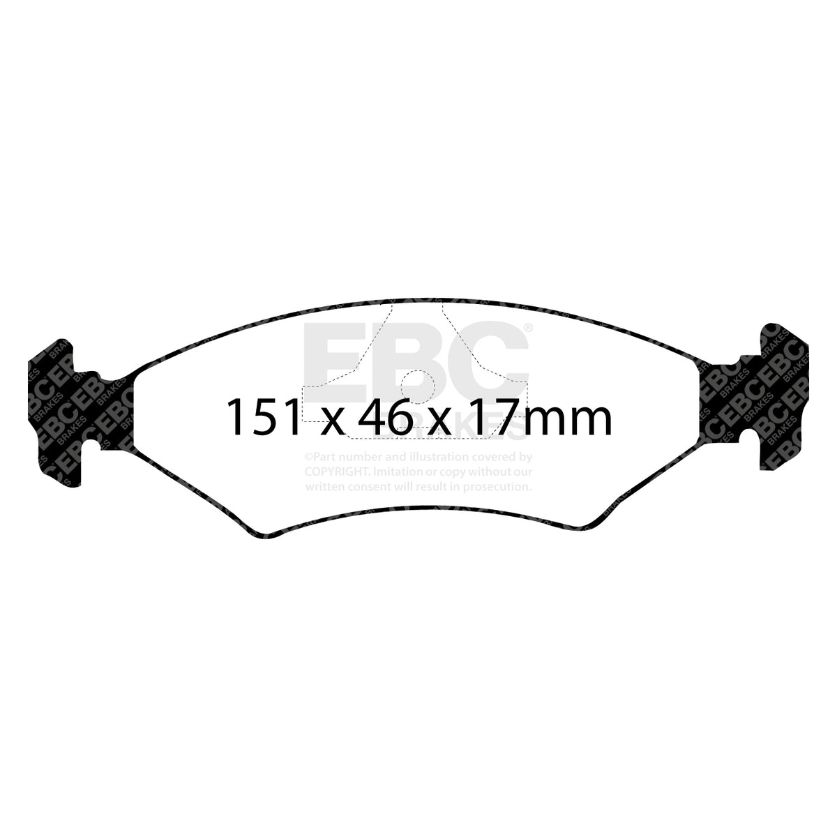 EBC Front YellowStuff Brake Pads - Ford Escort / Ford Sierra (DP4415R) — view 2