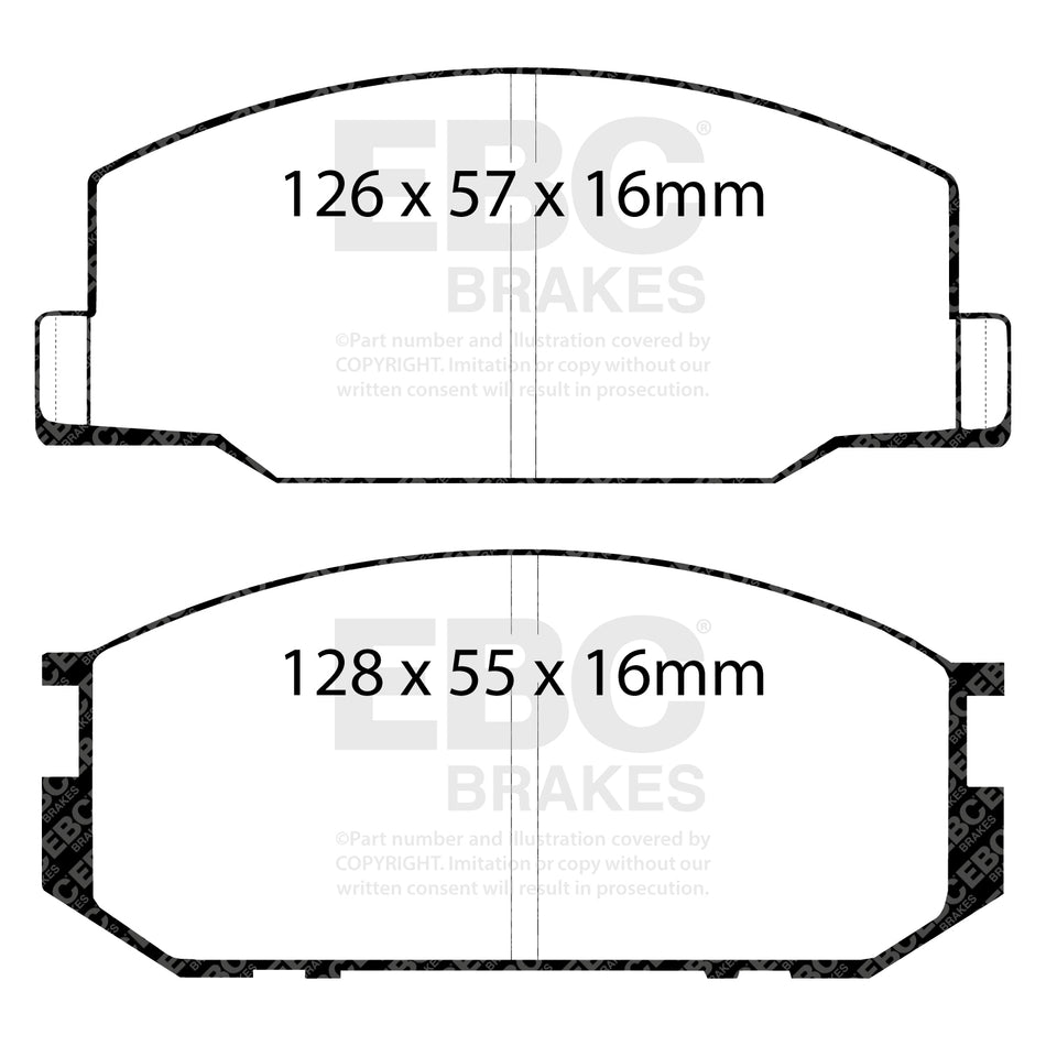 EBC Front YellowStuff Brake Pads - Lotus Esprit / Toyota Lucida (DP4456R) — view 2