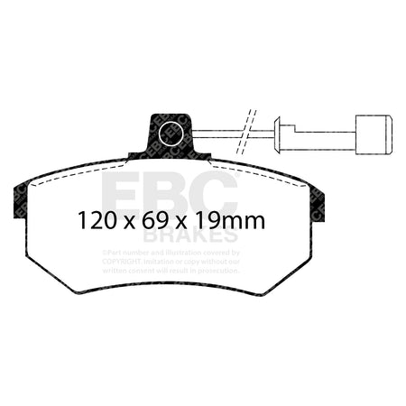 EBC Front Ultimax Brake Pads - Audi 100 / Audi 80 (DP486) — view 2
