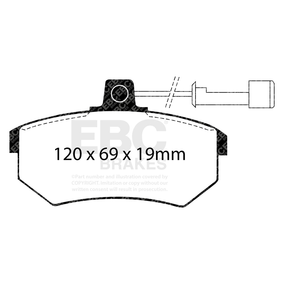 EBC Front Ultimax Brake Pads - Audi 100 / Audi 80 (DP486) — view 2