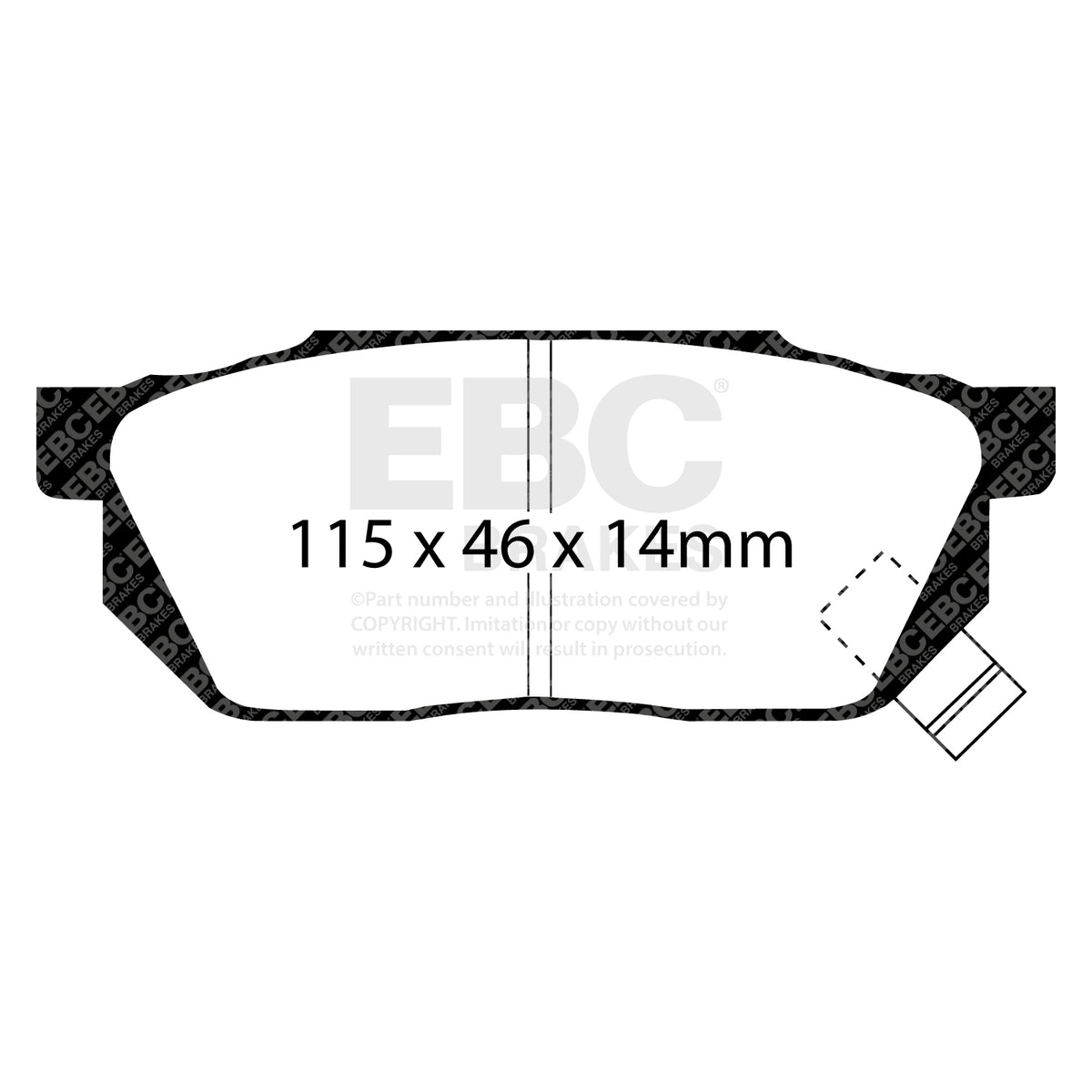 EBC Front Ultimax Brake Pads - Honda Integra (not UK) / Honda Civic (4th Gen) (DP570) — view 2