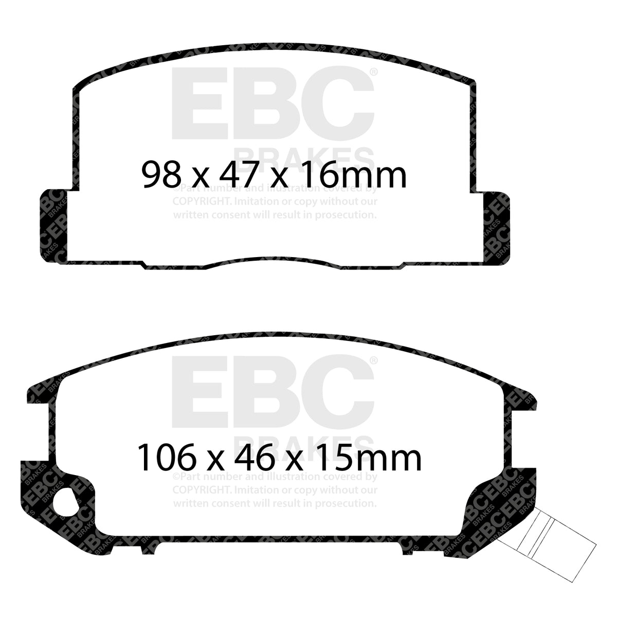EBC Rear GreenStuff Brake Pads - Toyota Mr2 (DP2602) — view 2