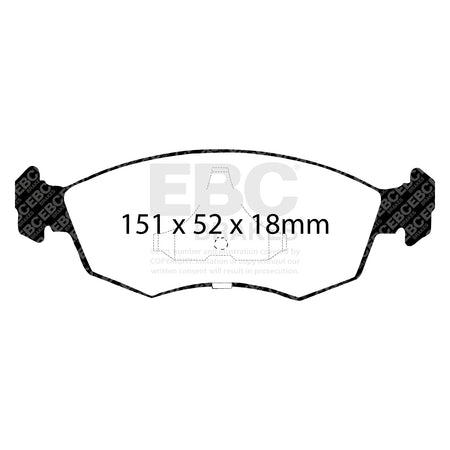 EBC Front YellowStuff Brake Pads - Ford Granada / TVR Chimaera (DP4605/2R) — view 2